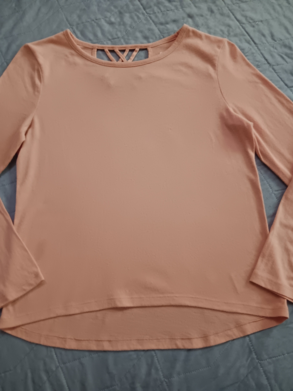 Girls Size 10/12 Old Navy Peach Long-Sleeve Crisscross Back Great Condition
